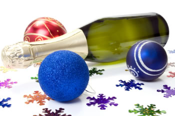 Champagne and New Years decoration